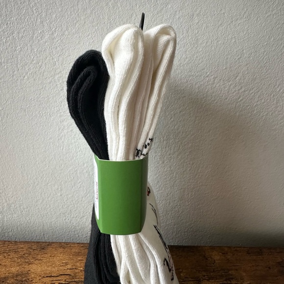 kate spade Crew Socks 3-Pack with Animal Design, Black and White with Spade NWT - Picture 2 of 4